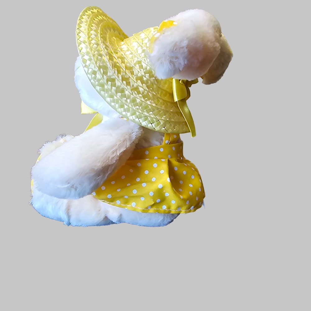 Adorable Yellow Polka Dot Bunny Plush Toy - Picture 8 of 16